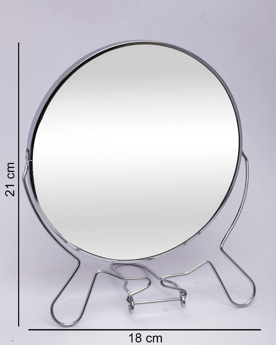 Mirror with Stand, Metal Mirror, Silver, Steel - MARKET 99