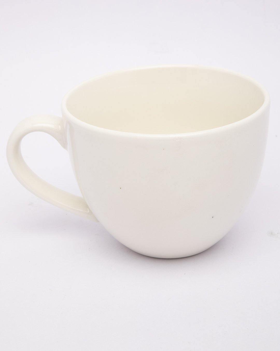 Mug, Emoji Print, for Tea & Coffee, White, Ceramic, 450 mL (Product Images) Issue - MARKET 99