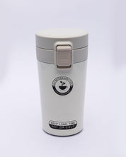 Mug, with Sipper Lid, Tea & Coffee Mug, Ivory, Stainless Steel, 330 mL - MARKET 99