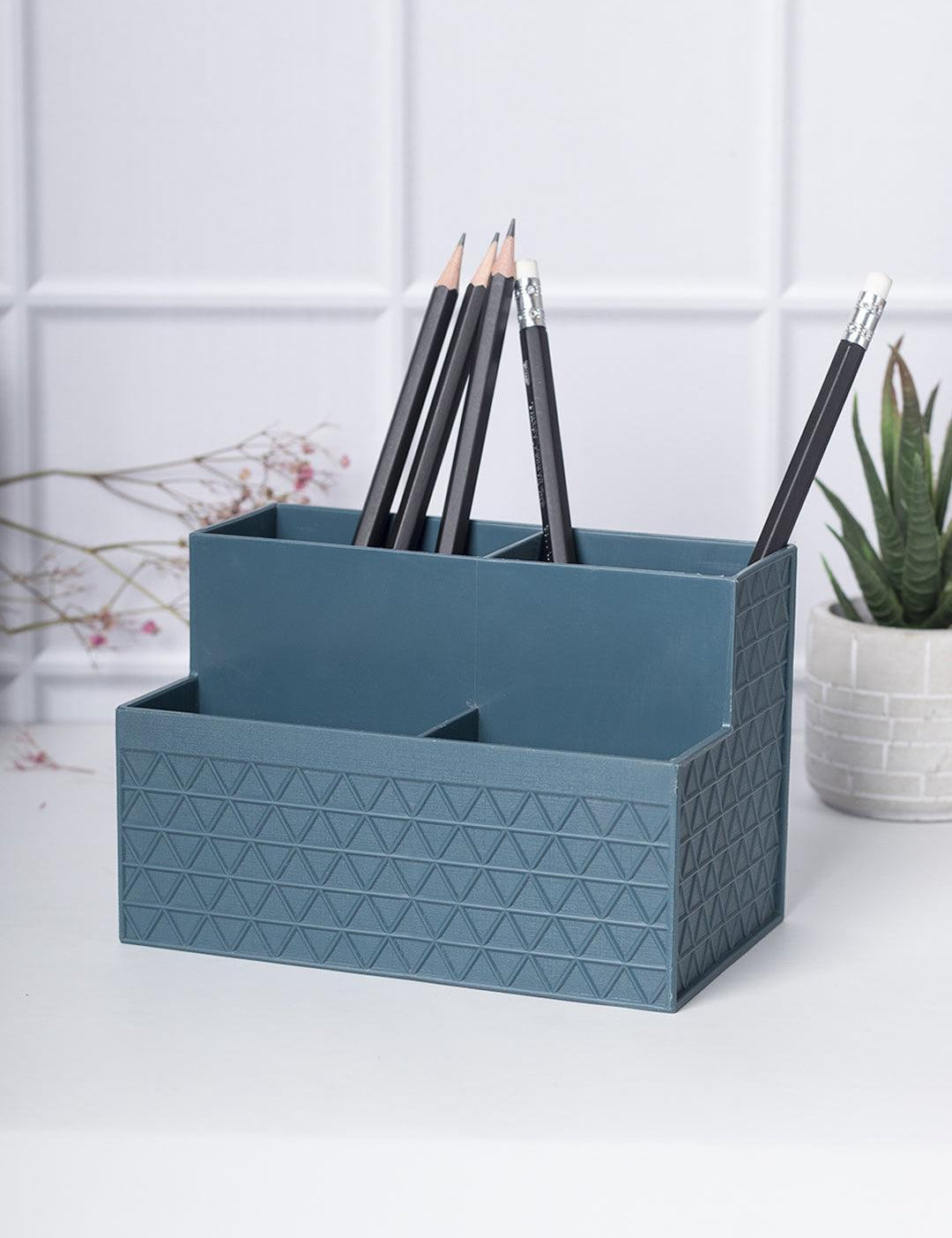Multi-Purpose Desk Organizer with 4 Compartments - Dark Cyan - MARKET 99