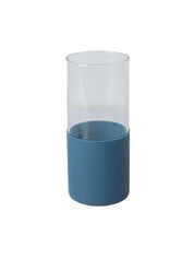 Navy Blue Borosilicate Glass Sipper With Straw - 350 Ml