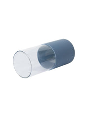Navy Blue Borosilicate Glass Sipper With Straw - 350 Ml