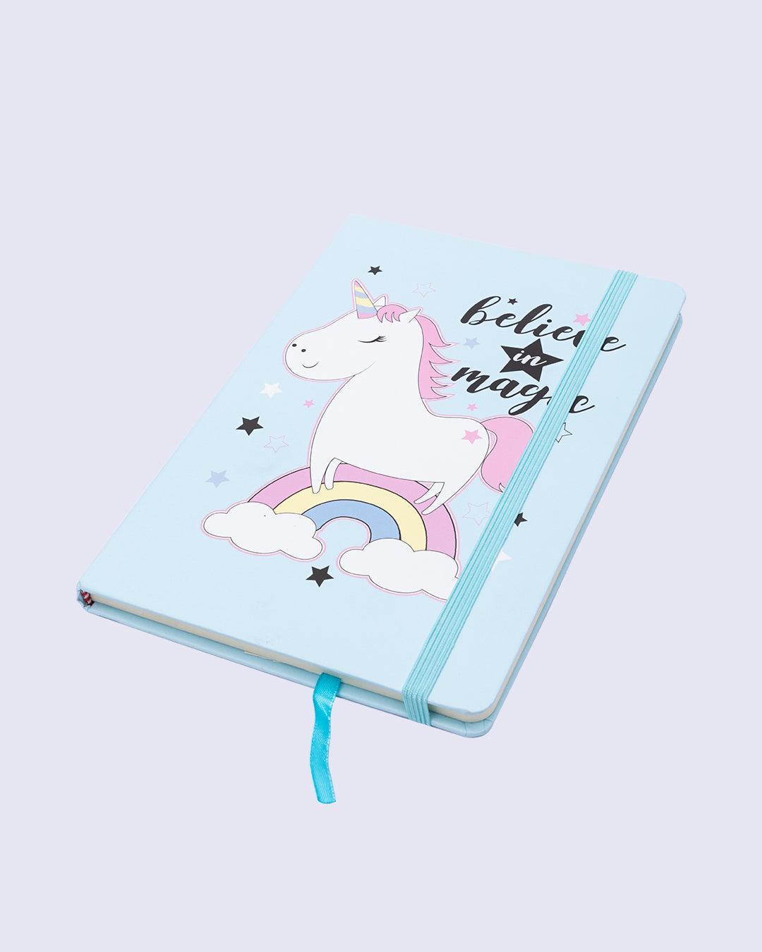 Notebook, Unicorn Print, Light Blue, Paper - MARKET 99