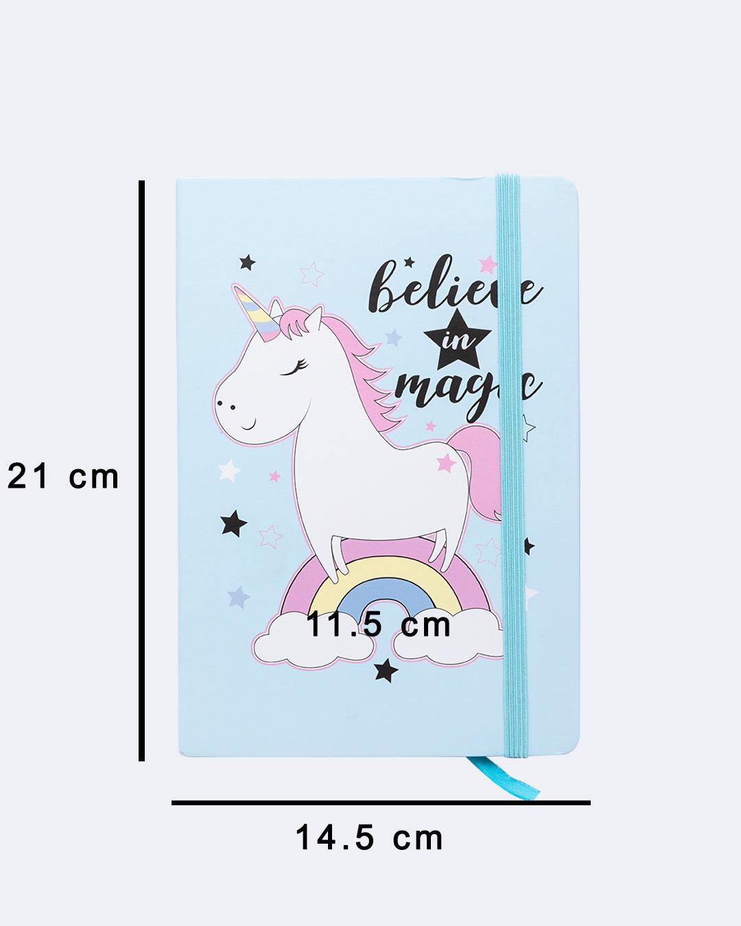 Notebook, Unicorn Print, Light Blue, Paper - MARKET 99