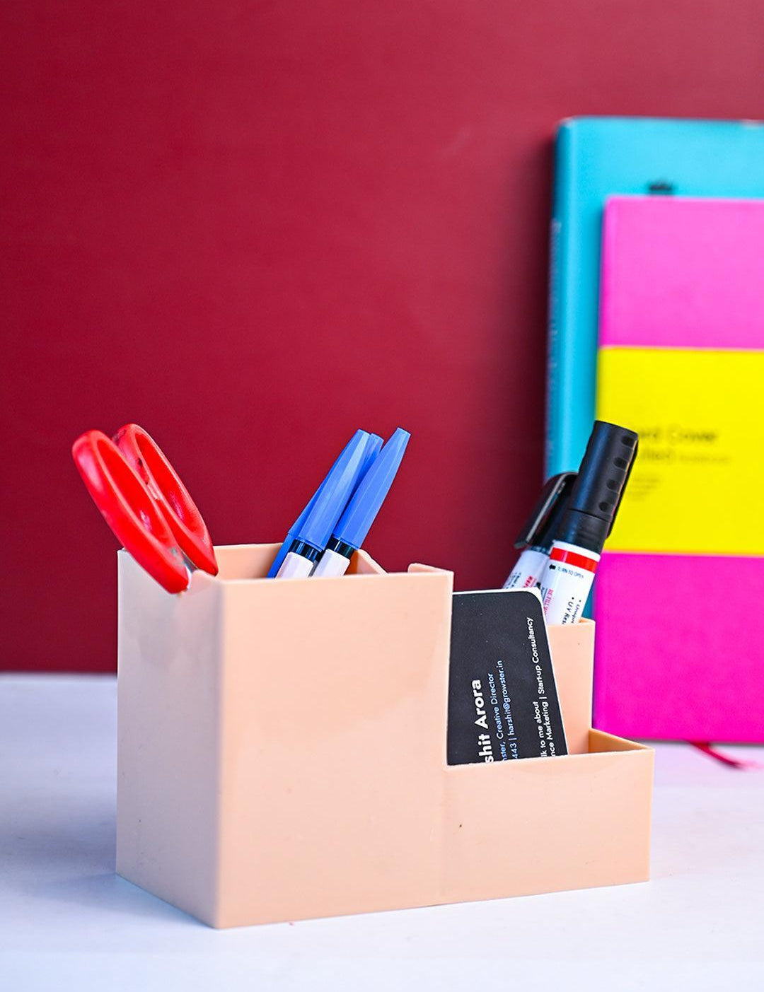 Peach Pen Holder - 14.5 X 10 X 7 Cm - MARKET 99