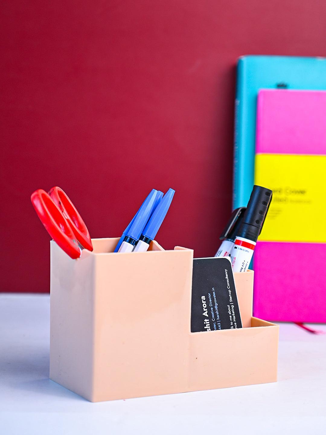 Peach Pen Holder - 14.5 X 10 X 7 Cm - MARKET 99