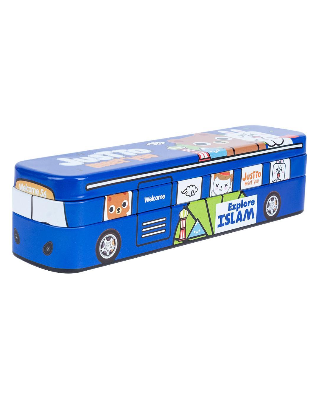 Pencil Box, Dark Blue, Tin - MARKET 99