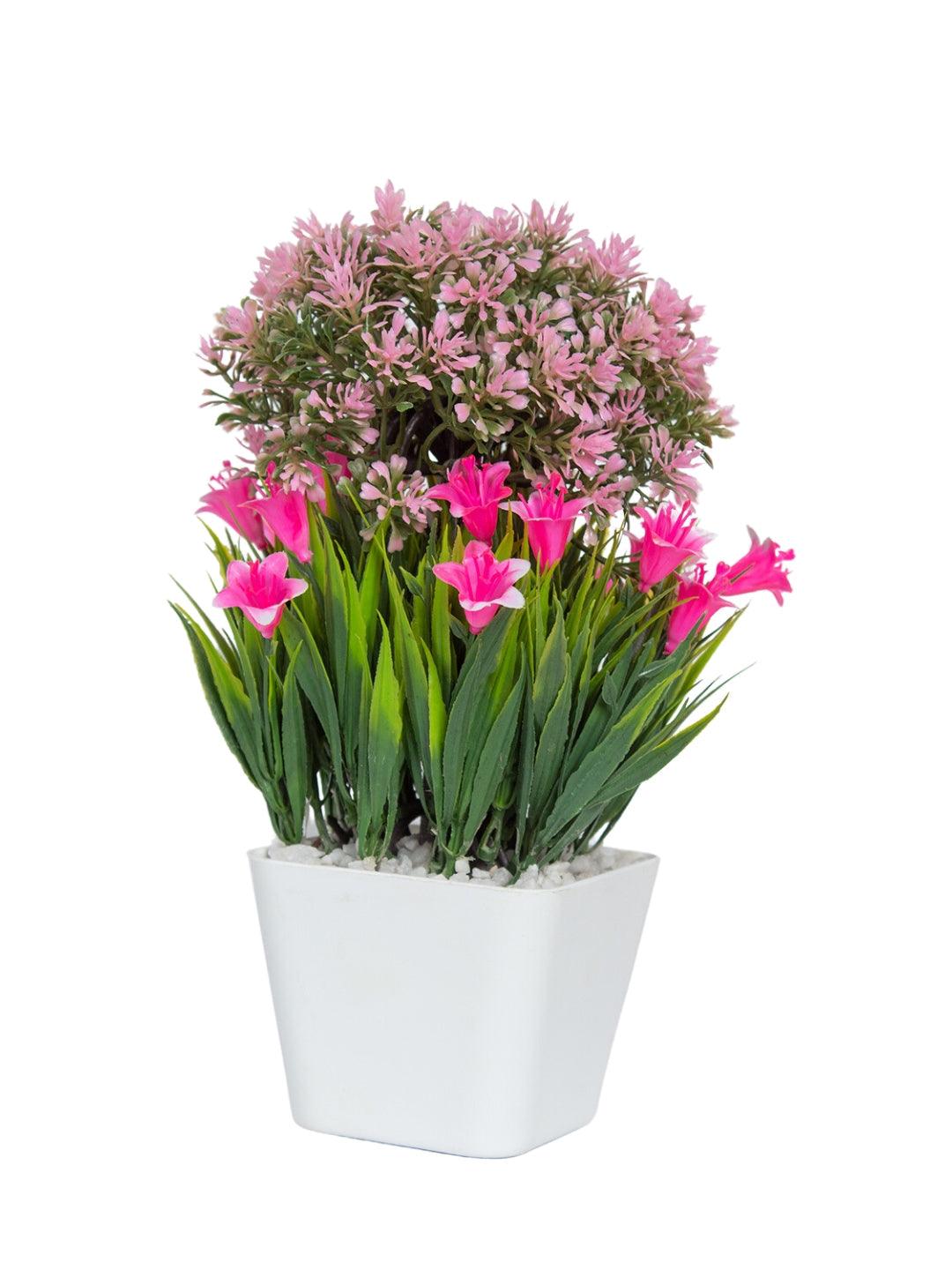 Pink Artificial Flower Pot For Home Decor