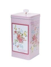 Pink Floral Print Kitchen Storage Tin Box - MARKET 99