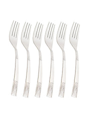 Pinti Dot Steel Tableware Cutlery Set Of 18 Pcs With Stand in Silver Colour - MARKET 99