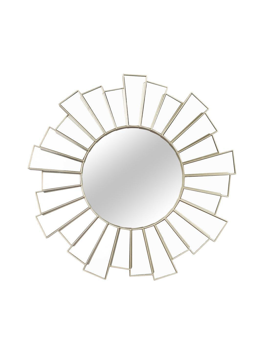 Plastic Golden Round Wall Mirror - MARKET 99