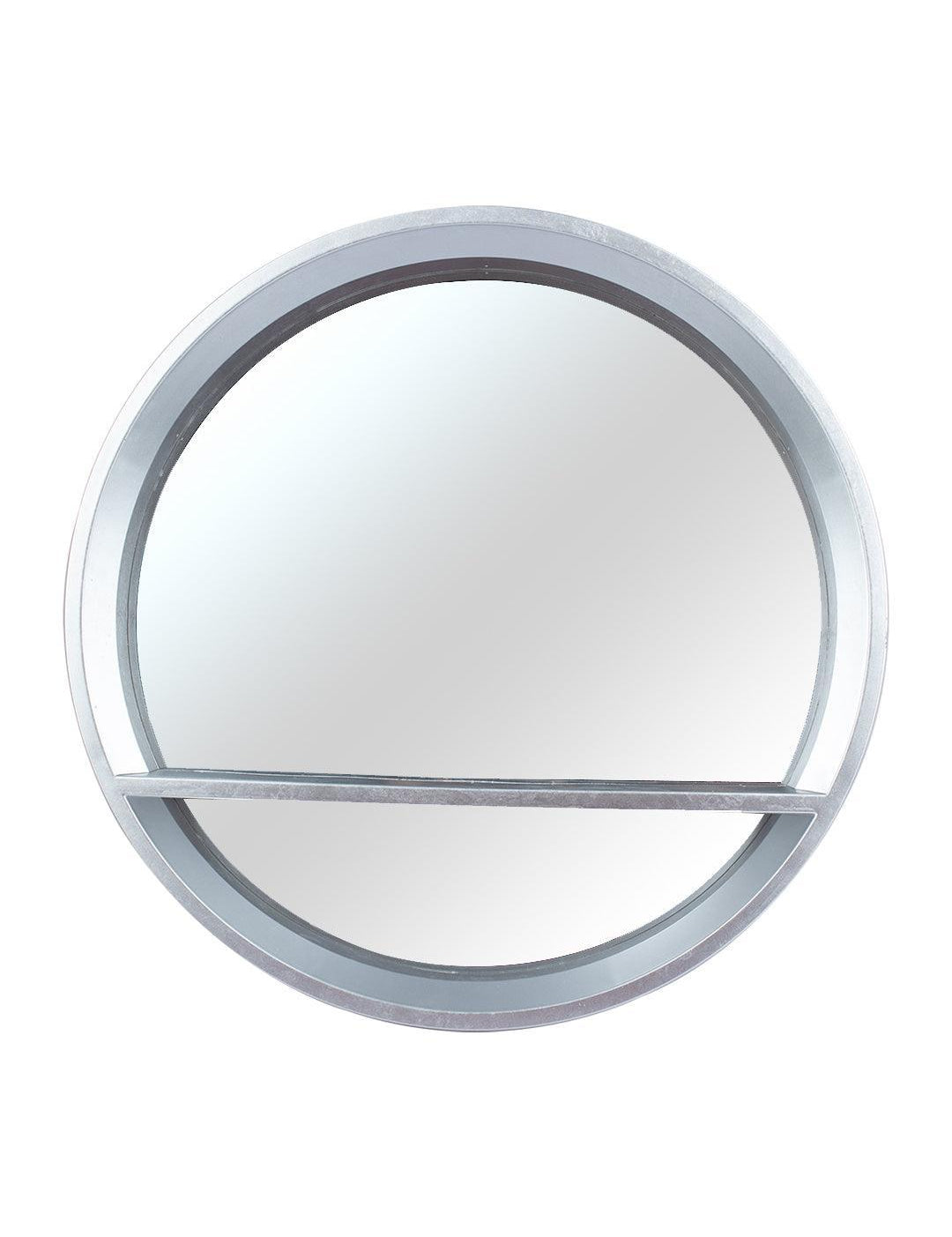 Plastic Grey Round Wall Mirror - MARKET 99
