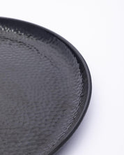 Round Full Plates, Black, Hammered Melamine, Pack Of 6 - MARKET 99