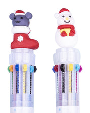 Santa Claus Bobble Head Ball Pens (Assorted Colour, Set Of 3) - MARKET 99