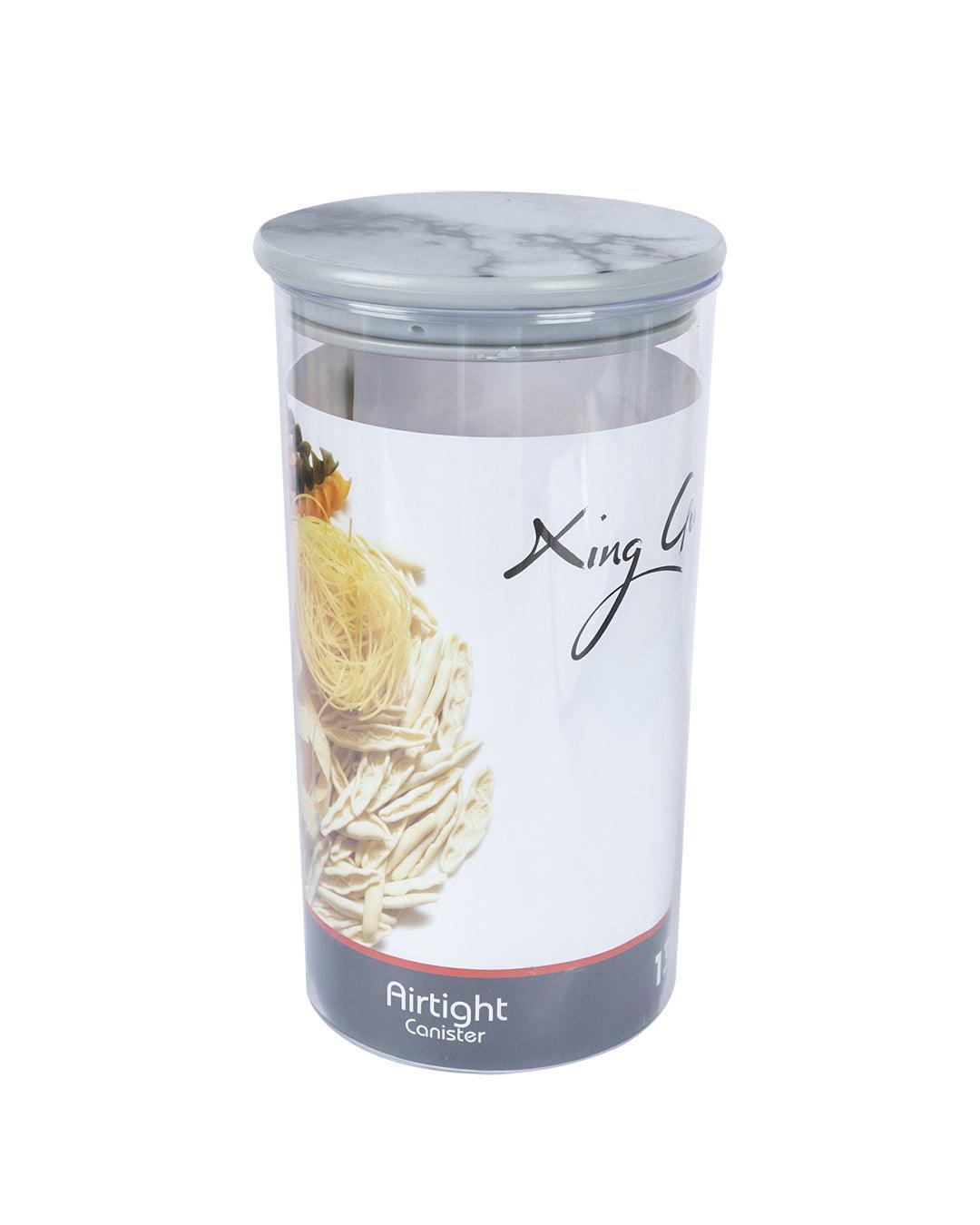Sealed Jar, Grey, Plastic, 1.3 Litre - MARKET 99