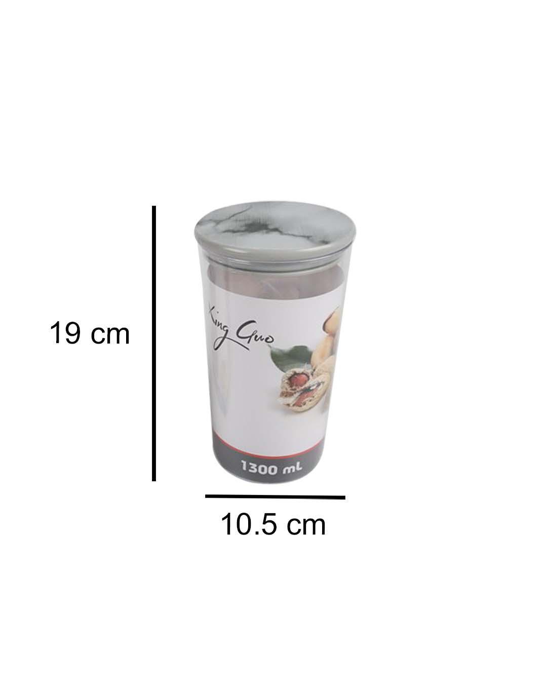 Sealed Jar, Grey, Plastic, 1.3 Litre - MARKET 99