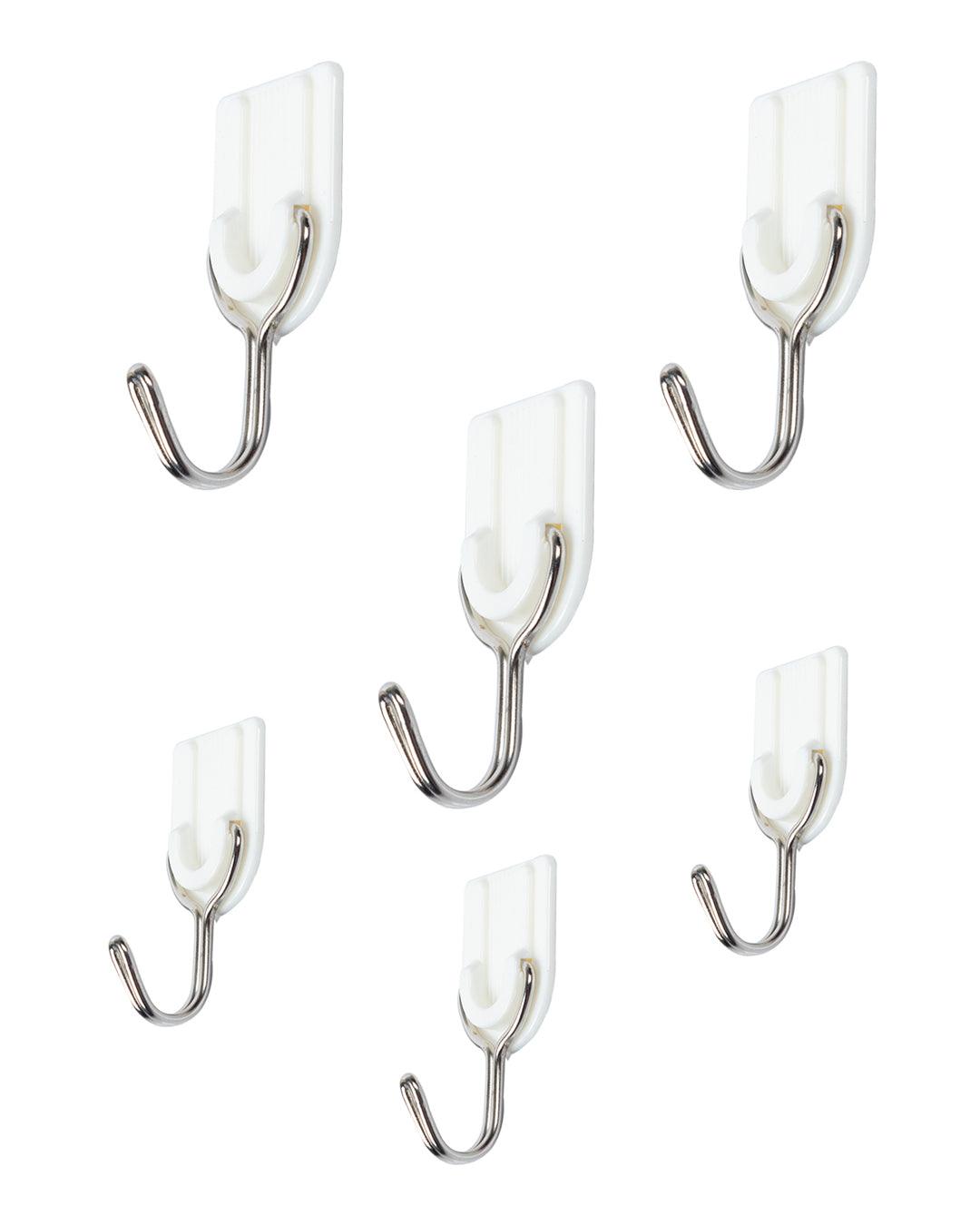 Buy Self Adhesive Hooks, 3 Small & 3 Big, White, Plastic at the best price  on Friday, April 12, 2024 at 6:12 am +0530 with latest offers in India. Get  Free Shipping