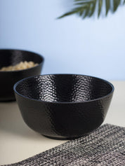 Serving Bowls, Mixing Bowl, Black, Hammered, Melamine, Set of 2 - MARKET 99