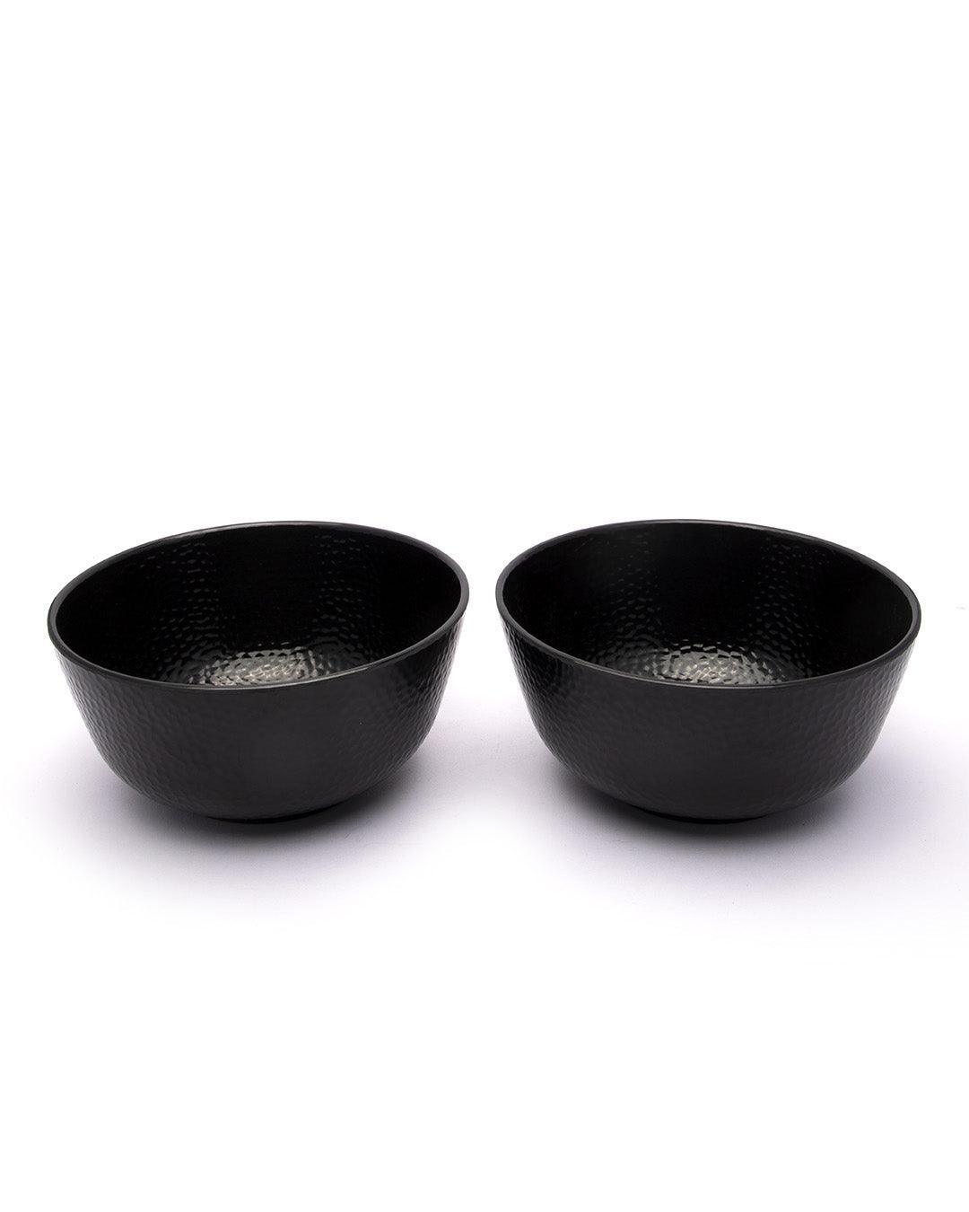Serving Bowls, Mixing Bowl, Black, Hammered, Melamine, Set of 2 - MARKET 99