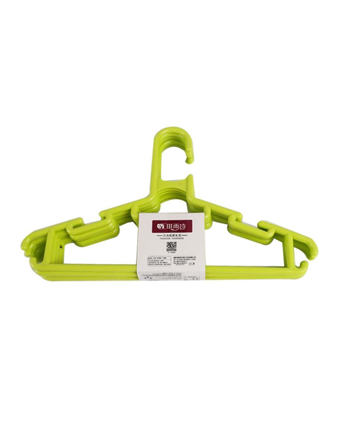Solid Hangers, Green, Plastic, Set of 5 - MARKET 99