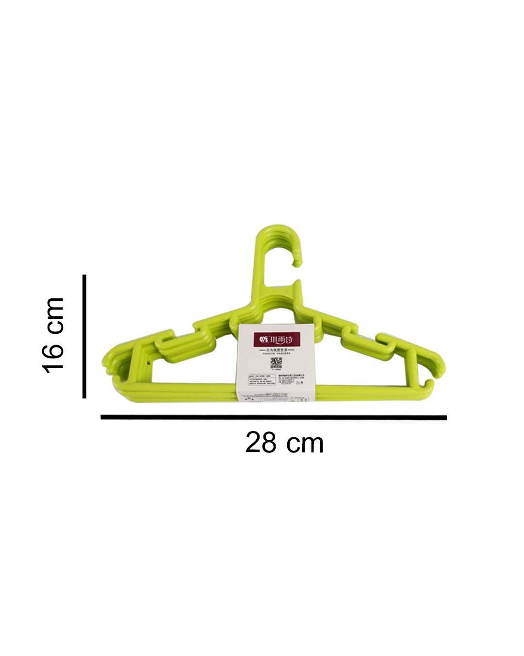 Solid Hangers, Green, Plastic, Set of 5 - MARKET 99