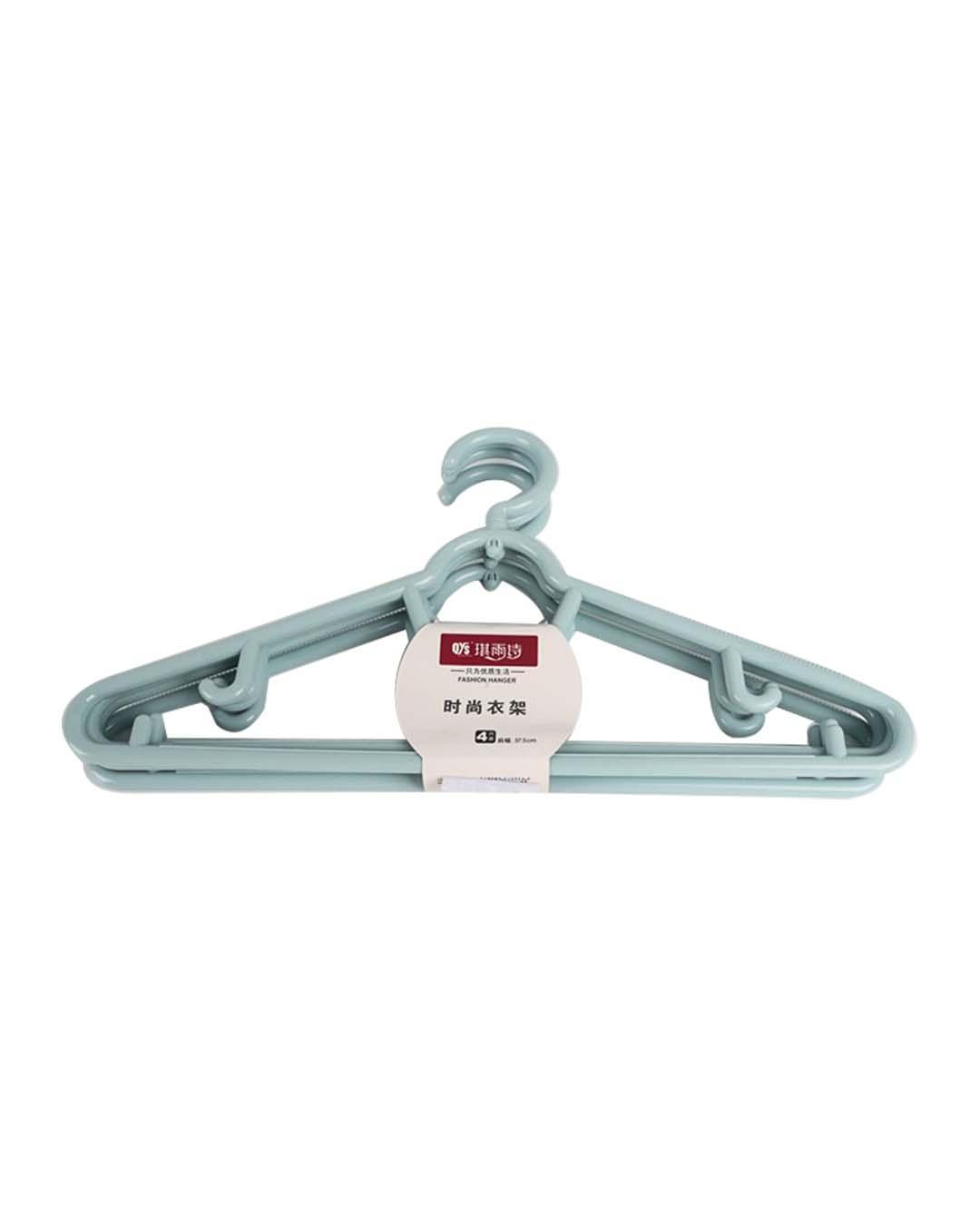 Solid Hangers, Turquoise, Plastic, Set of 4 - MARKET 99