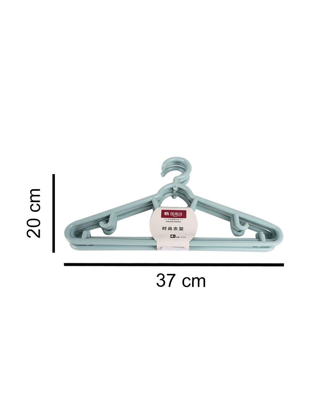 Solid Hangers, Turquoise, Plastic, Set of 4 - MARKET 99