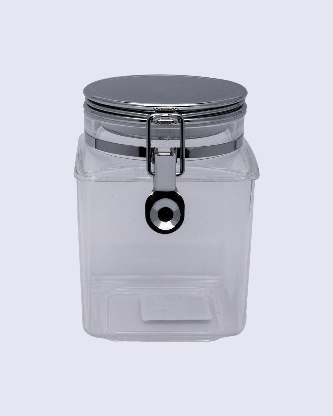 Storage Jar, for Kitchen & Home, Transparent, Plastic, 1.2 Litre - MARKET 99