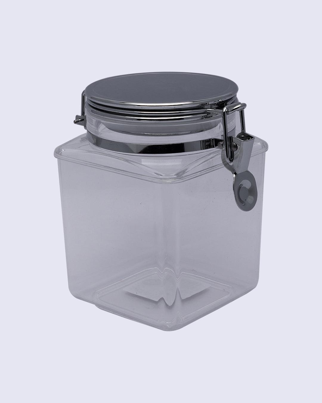 Storage Jar, for Kitchen & Home, Transparent, Plastic, 1.2 Litre - MARKET 99