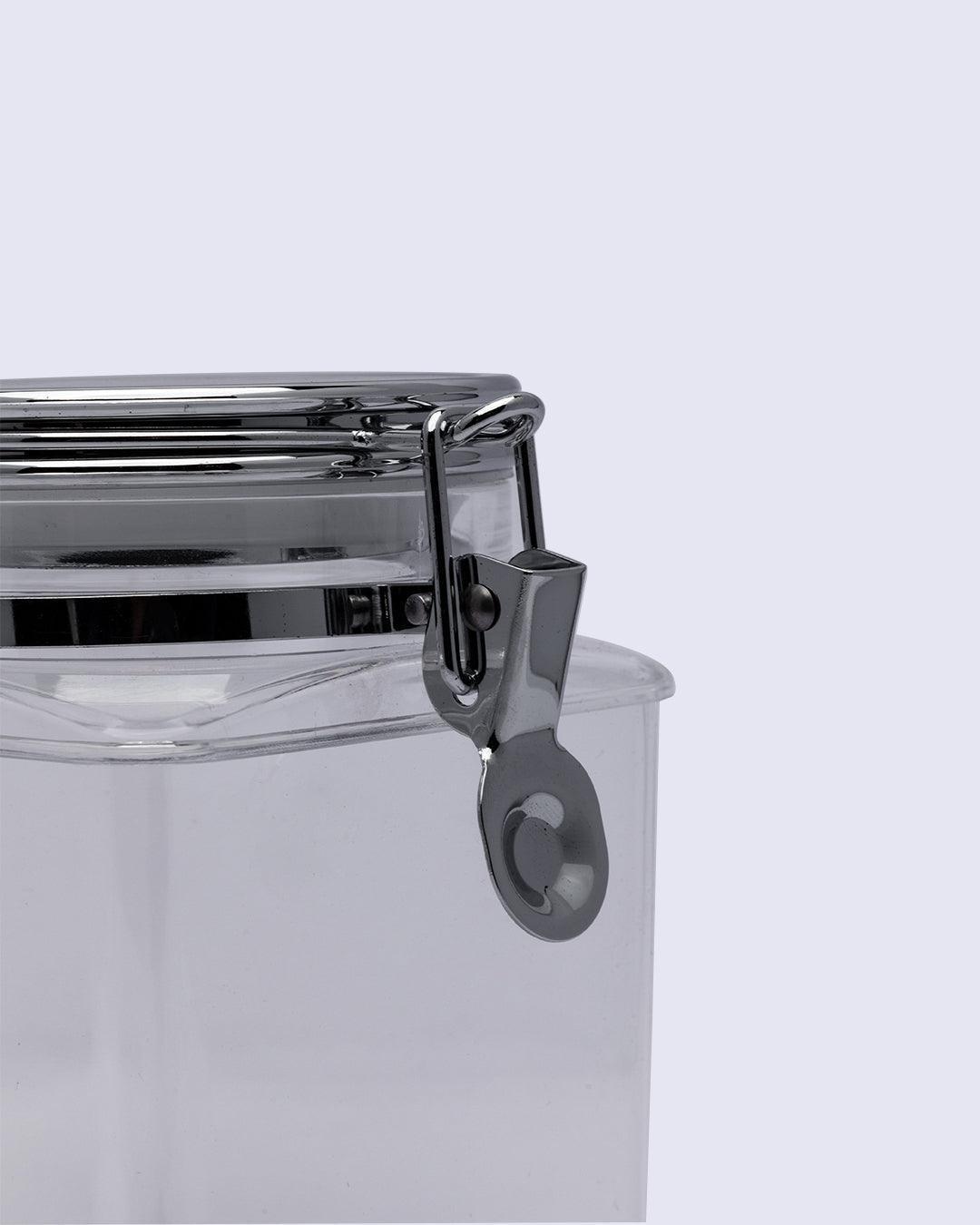 Storage Jar, for Kitchen & Home, Transparent, Plastic, 1.2 Litre - MARKET 99