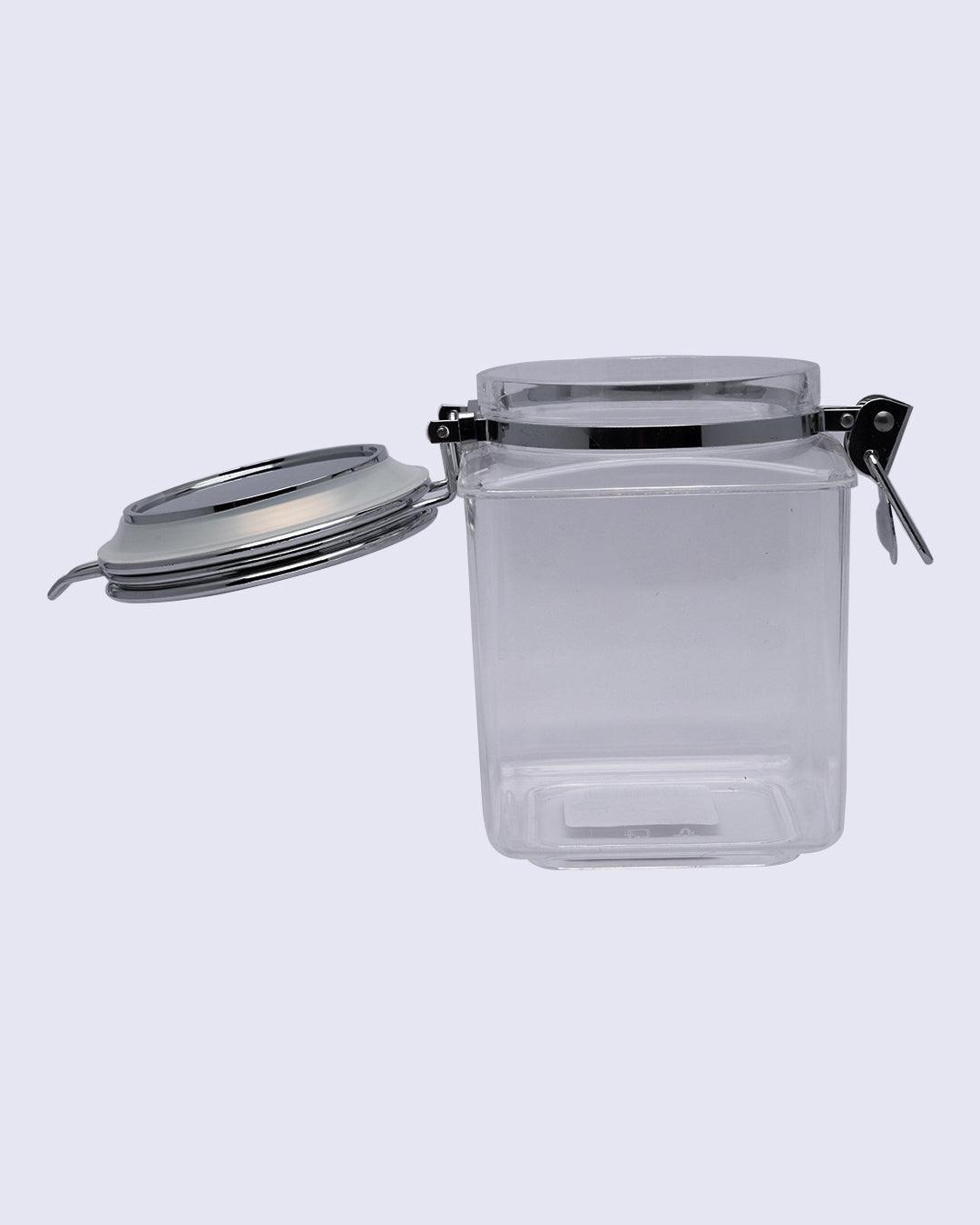 Storage Jar, for Kitchen & Home, Transparent, Plastic, 1.2 Litre - MARKET 99