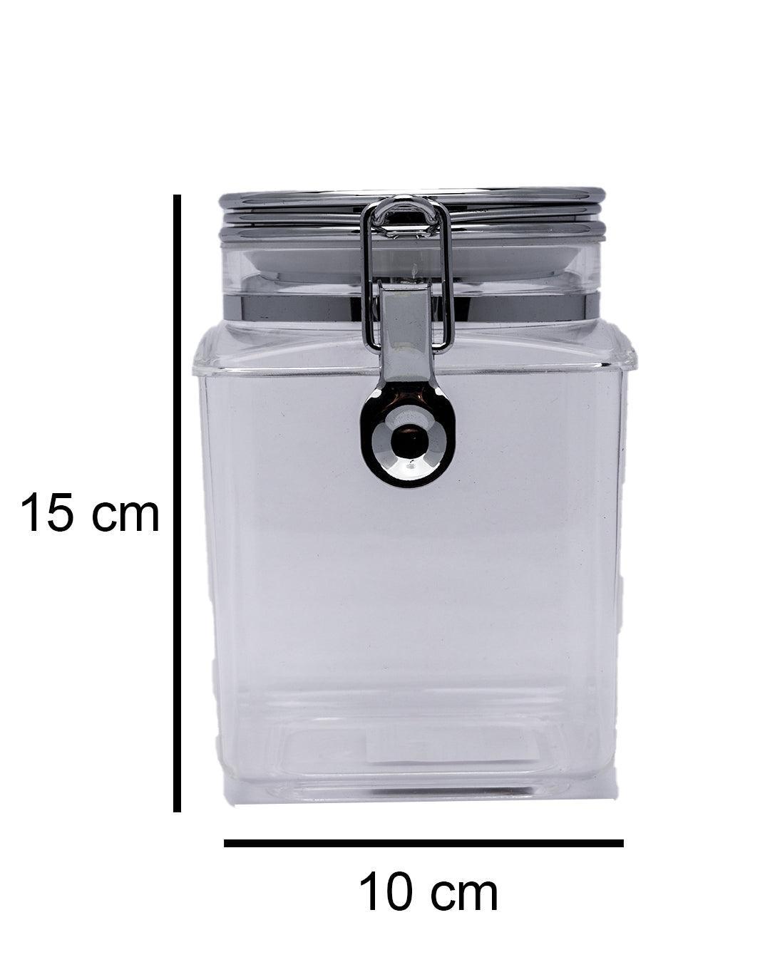 Storage Jar, for Kitchen & Home, Transparent, Plastic, 1.2 Litre - MARKET 99