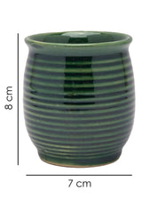 Studio Pottery Kulhad, Green, Ceramic, Set of 6, 200 mL - MARKET 99