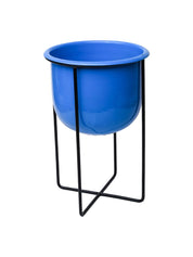 Stylish Blue Plant Pot With Stand - MARKET 99