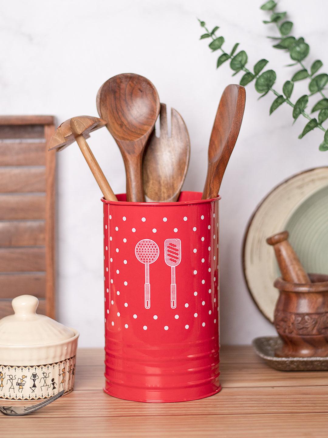 Wood Kitchen Utensil Holder Container Spoon Holder Wood Vase