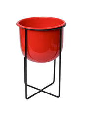 Stylish Red Plant Pot With Stand - MARKET 99