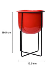 Stylish Red Plant Pot With Stand - MARKET 99