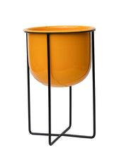 Stylish Yellow Plant Pot With Stand - MARKET 99