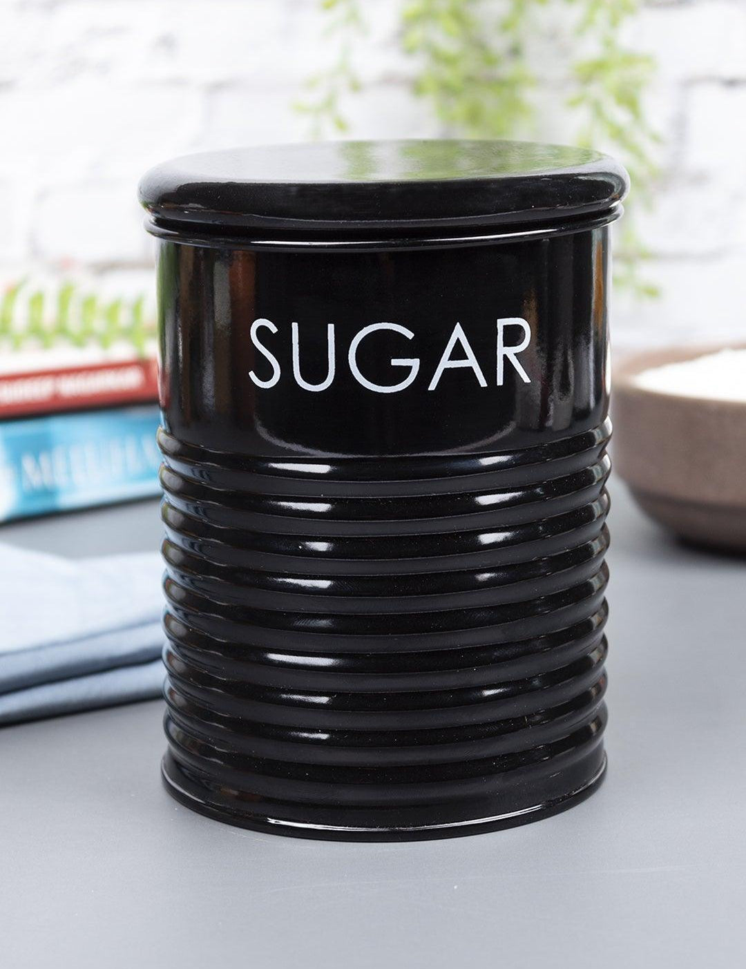 Black Sugar Jar With Lid (900mL)