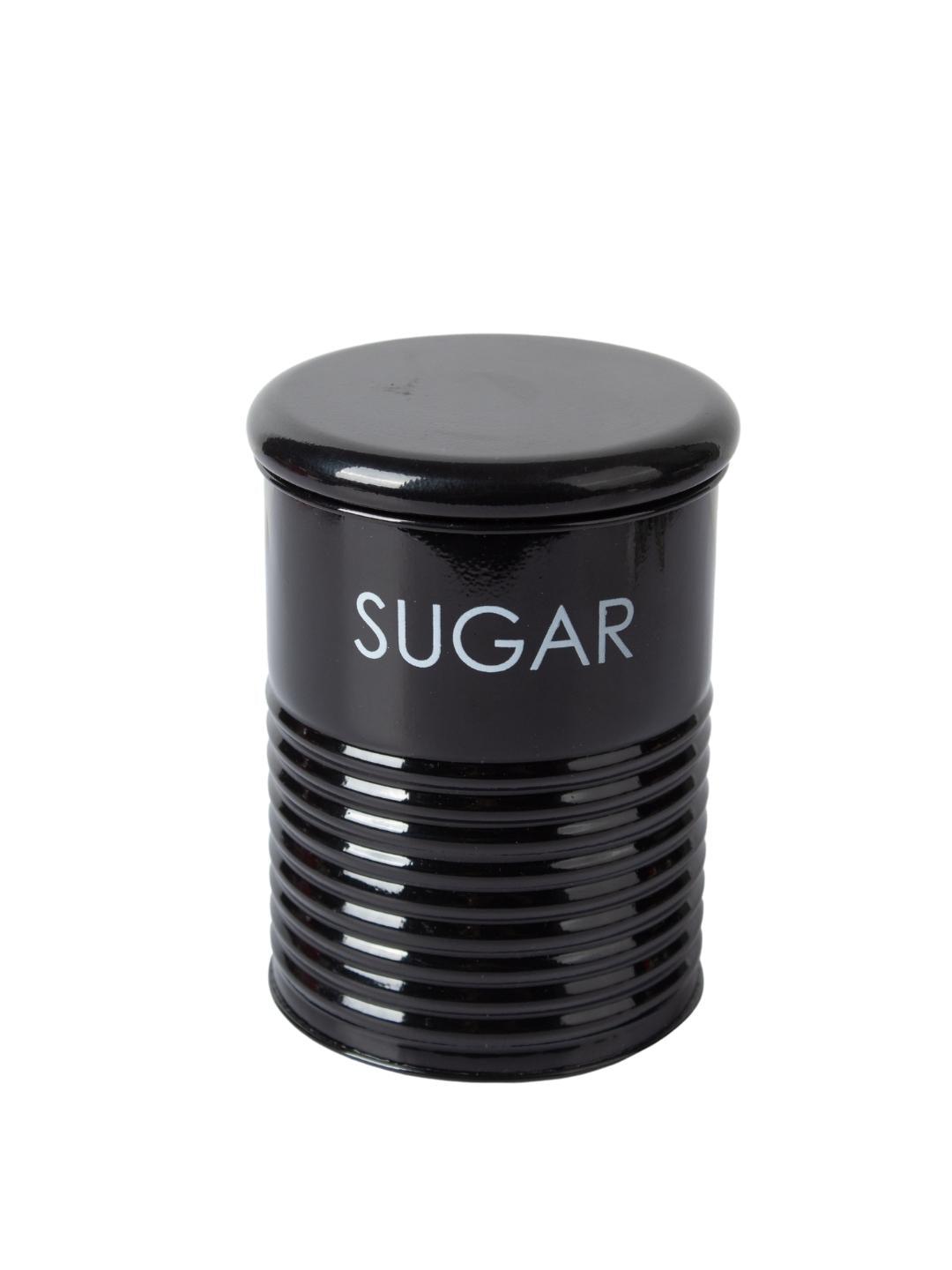 Tea & Sugar Jar (Each 900 Ml) +  Biscuits & Namkeen Jar (Each 1700 Ml) - Black, Set Of 4