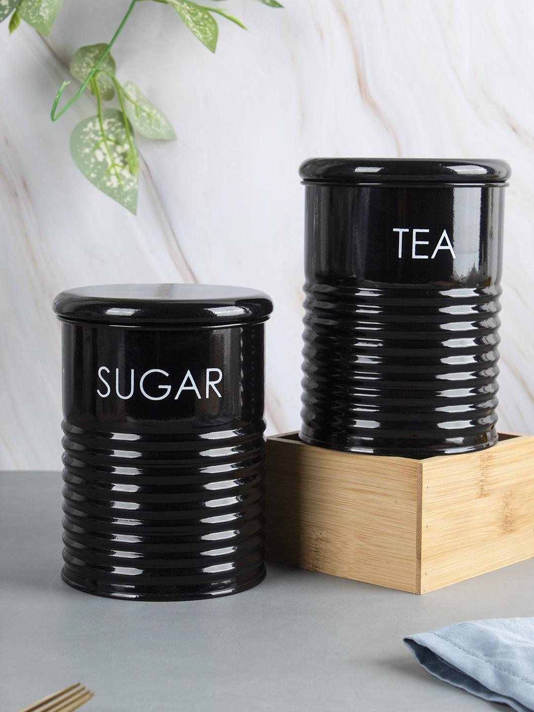 Storage Canisters Black Tea Coffee And Sugar Canisters Tea Sugar