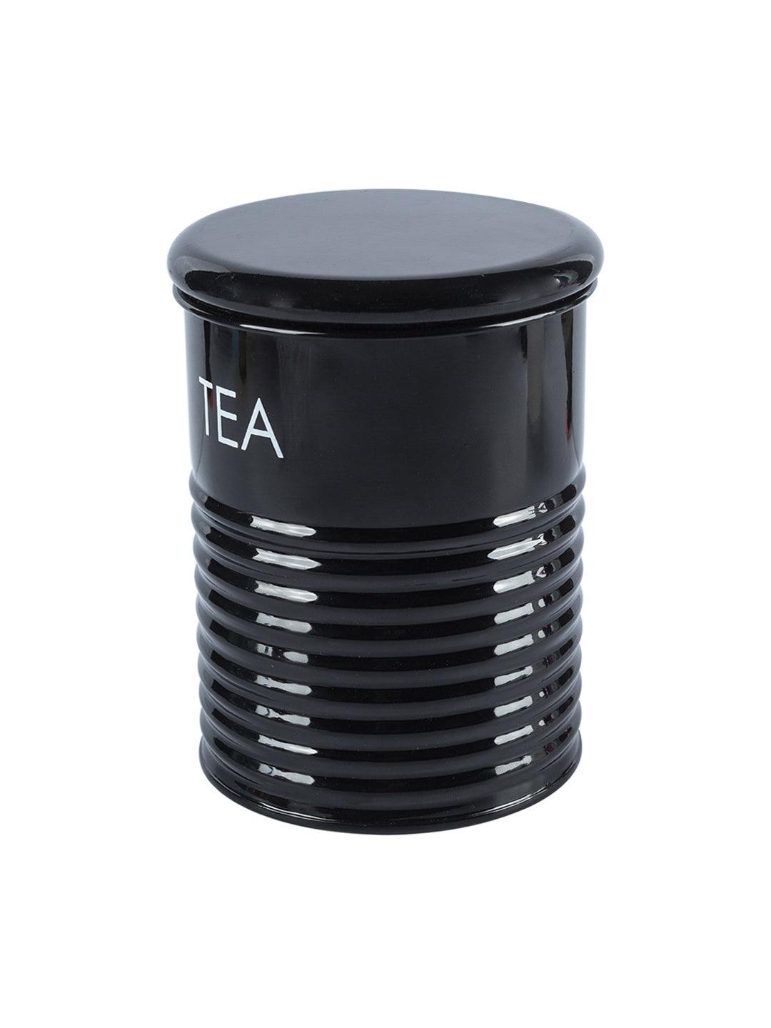Tea & Sugar Jar - Set Of 2 (Black, Each 900 mL) - MARKET 99