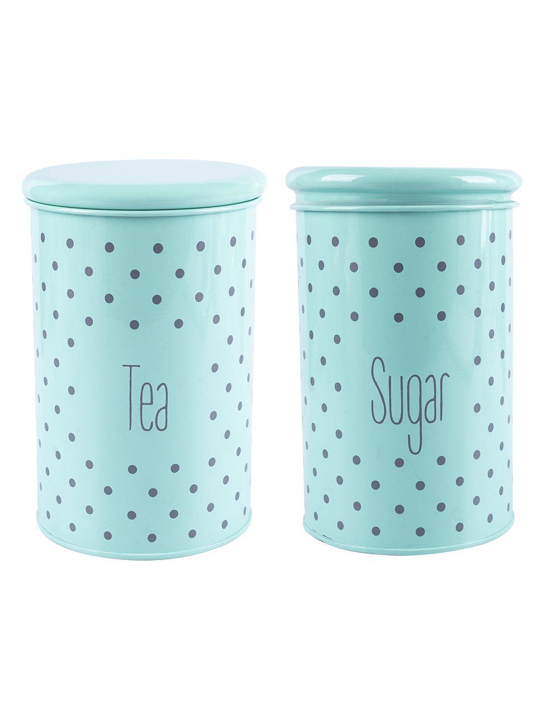 Tea & Sugar Jar - Set Of 2 (Green, Each 900 mL) - MARKET 99