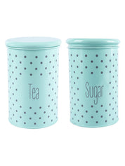 Tea & Sugar Jar - Set Of 2 (Green, Each 900 mL) - MARKET 99