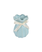 Vase with Bow, Floral Mouth, Turquoise, Ceramic - MARKET 99
