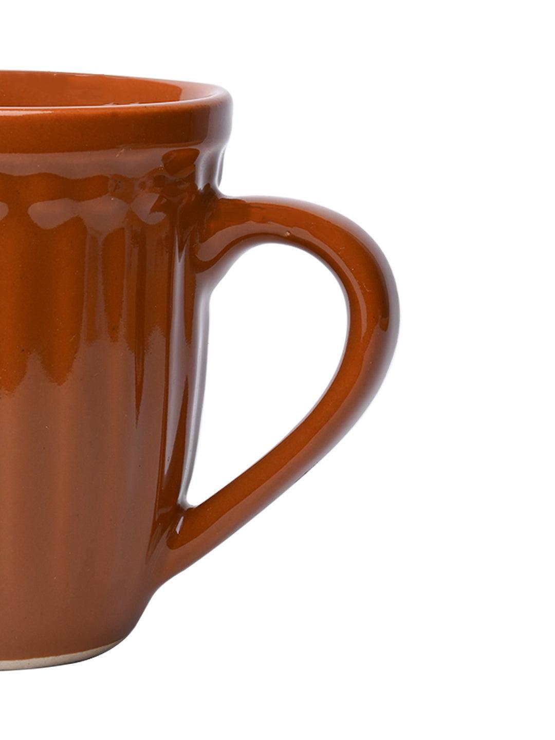 VON CASA Ceramic Coffee & Tea Mug - 300 Ml, Brown - MARKET 99