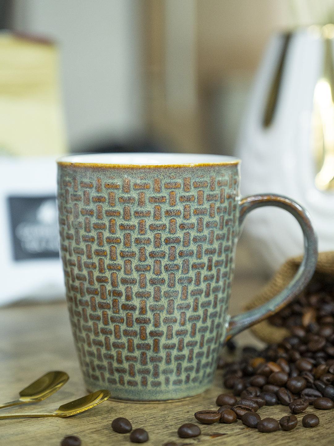 VON CASA Ceramic Coffee Mug - 320 Ml, Dull Brown - MARKET 99