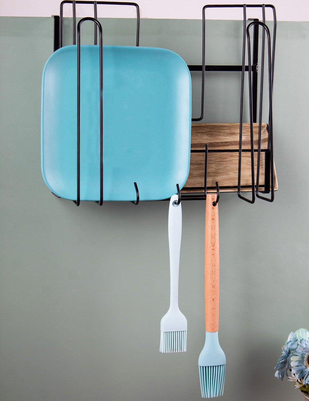 Wall Mount Pot Lid Organizer, Steel Storage Rack - MARKET 99