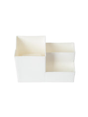 White Desk Organizer Pen Stand 3 Compartment