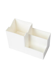 White Desk Organizer Pen Stand 3 Compartment